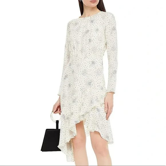 NWT Maje Reto Asymmetrical Long Sleeved Dress Sz 38 FR / 6 US Orig $415 - Picture 1 of 3